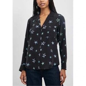 Rails Rebel Shirt Black Cosmic Stars Button Down Long Sleeve Top Small NWT